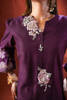 Dark Purple Hand-Embellished Raw Silk Salwar Kameez (2-Piece) - Image 9