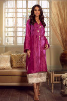 Pakistani Boysenberry Pearl & Crystal Raw Silk Salwar Kameez (2-Piece) - Image 2