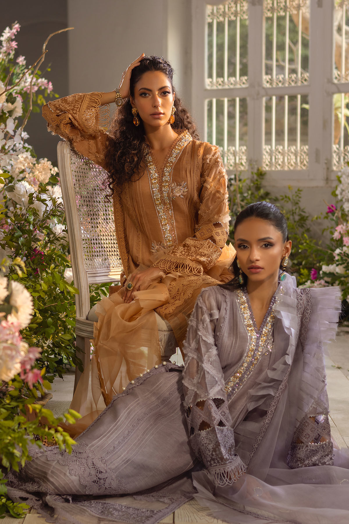 Pakistani Lilac Zardozi Raw Silk Salwar Kameez (3-Piece) - Image 13