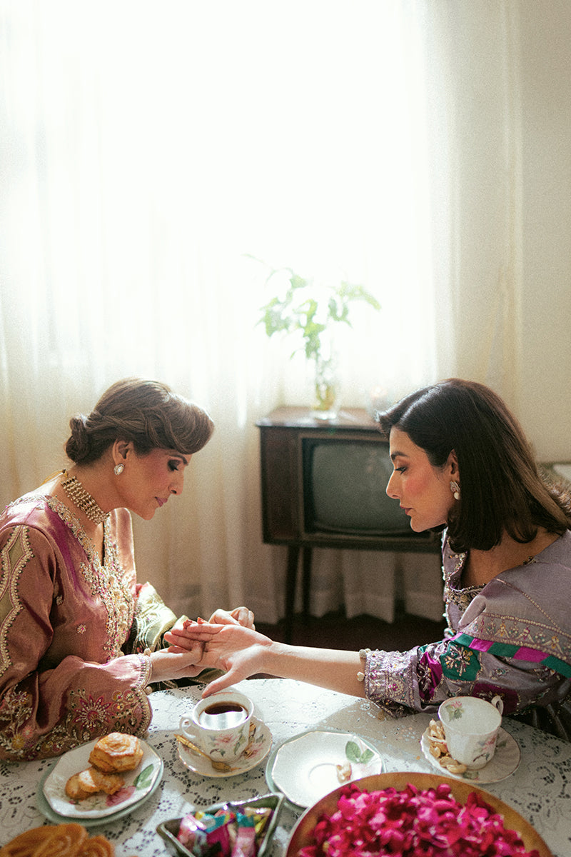 Lavender Zari Embroidered Satin Salwar Kameez (3-Piece) - Image 12