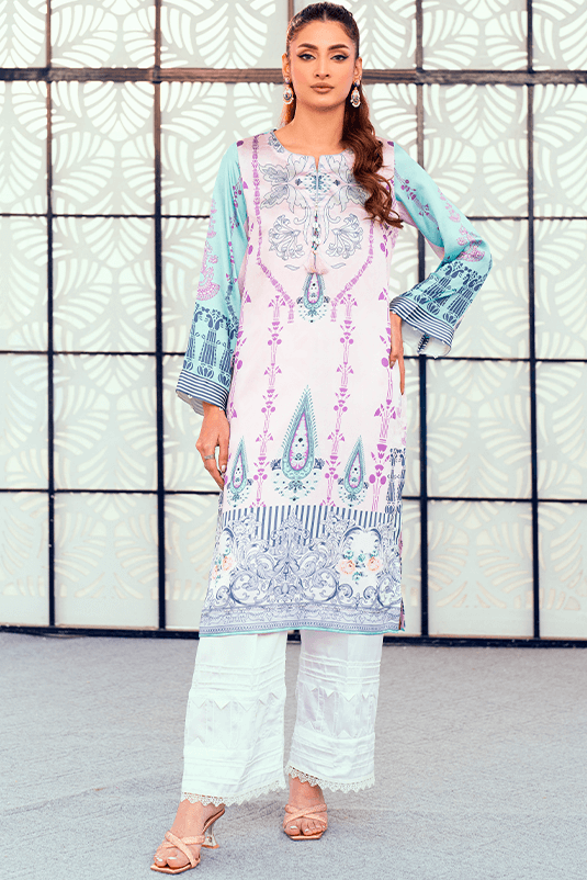 Lilac Pearl Detailed Shamoz Silk Kurta (2-Piece) - Image 2