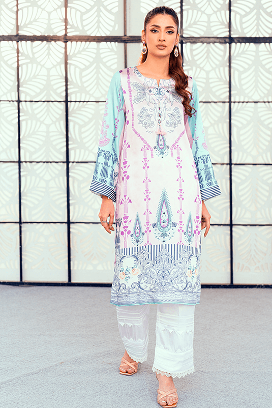 Lilac Pearl Detailed Shamoz Silk Kurta (2-Piece) - Image 3