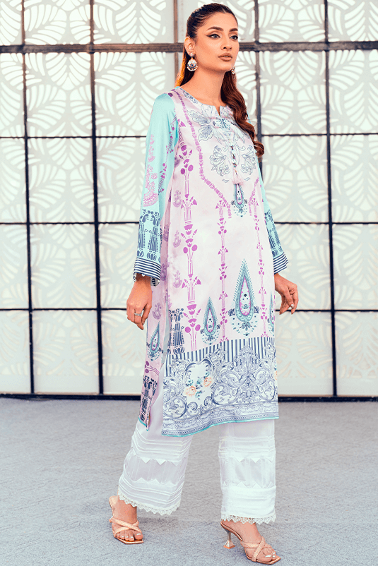 Lilac Pearl Detailed Shamoz Silk Kurta (2-Piece) - Image 4