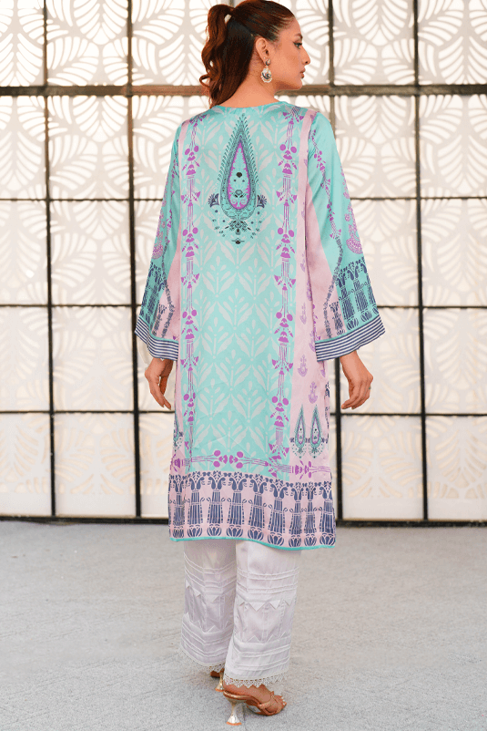 Lilac Pearl-Embellished Shamoz Silk Straight Shirt (2-Piece) - Image 1
