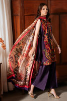 Pakistani Purple Embroidered Sheesha Silk Salwar Kameez (3-Piece) - Image 4
