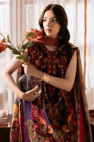 Pakistani Purple Embroidered Sheesha Silk Salwar Kameez (3-Piece) - Image 5