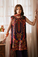 Pakistani Purple Embroidered Sheesha Silk Salwar Kameez (3-Piece) - Image 7