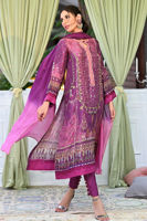 Violet Digital Printed Pure Silk Salwar Kameez (3-Piece) - Image 4