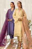 Graphite Purple Embroidered Silk Net Salwar Kameez (3-Piece) - Image 6