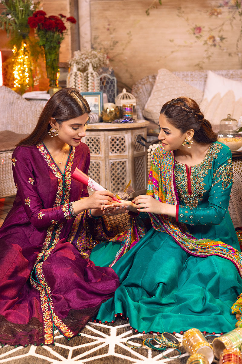 Pakistani Purple Embroidered Silk Salwar Kameez (3-Piece) - Image 8