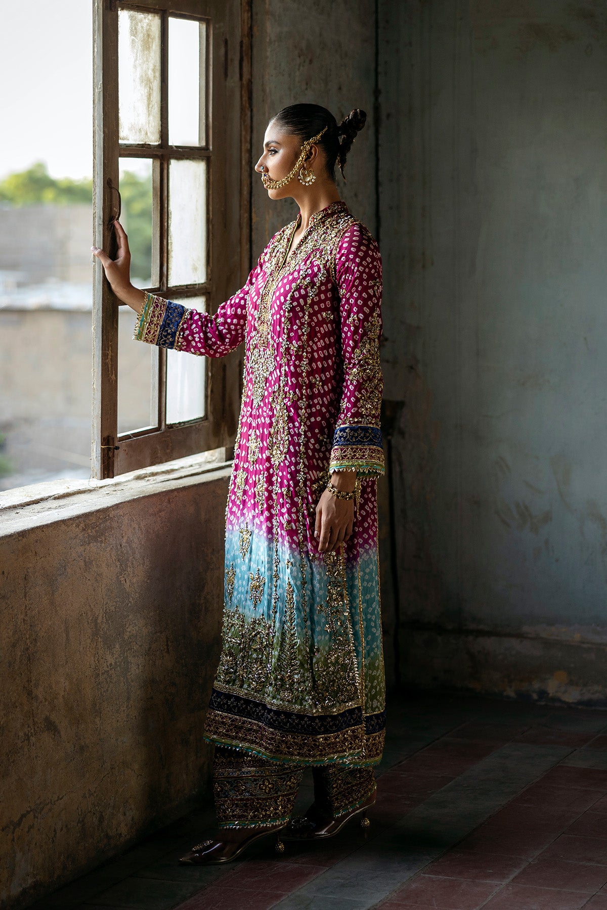 Boysenberry Zardozi Silk Chunri Salwar Kameez (3-Piece) - Image 3