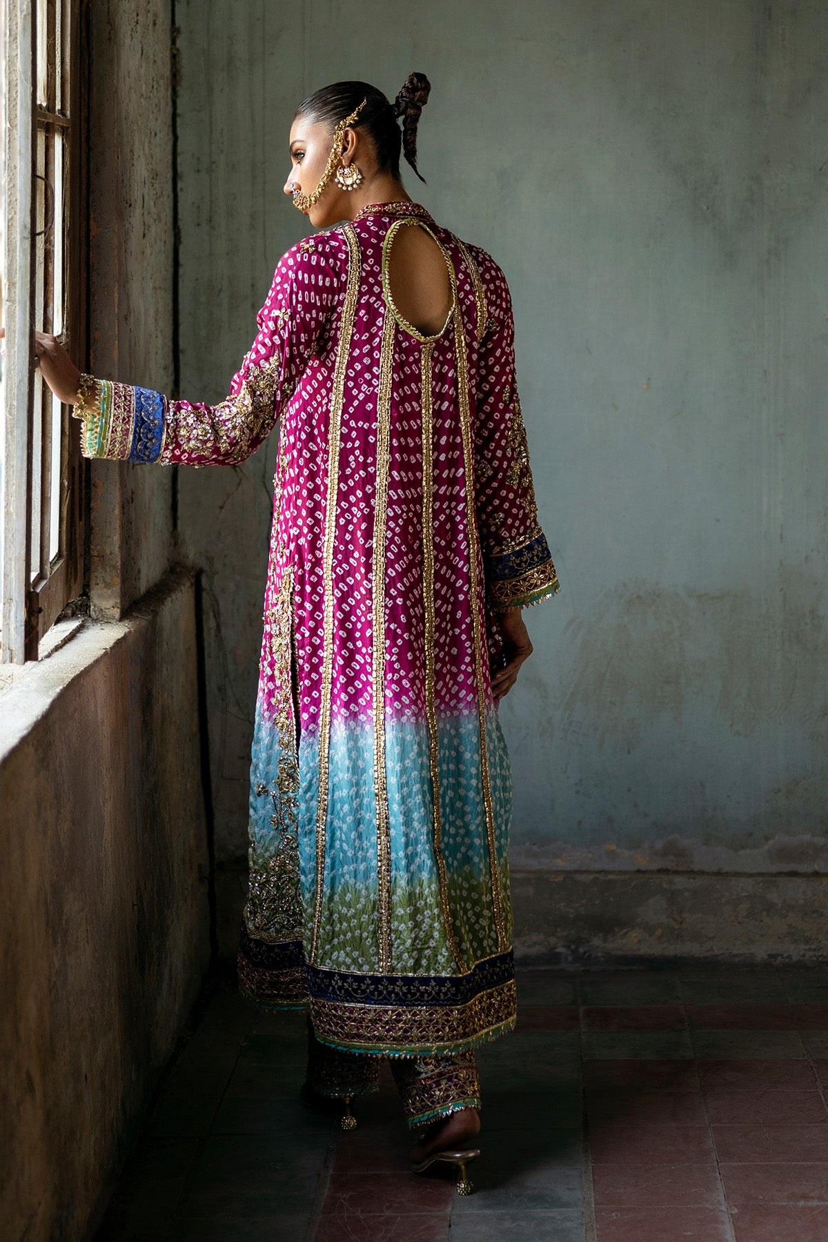 Boysenberry Zardozi Silk Chunri Salwar Kameez (3-Piece) - Image 4