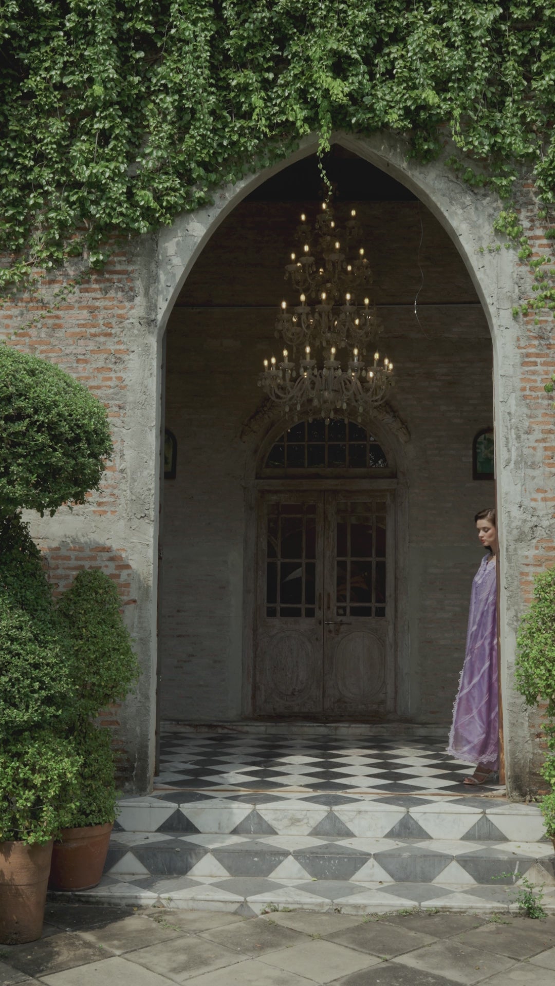 Pakistani Lavender Embroidered Pure Spench Silk Salwar Kameez (3-Piece) - Image 13