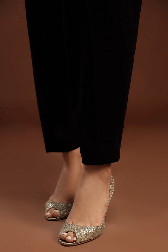 Purple Embroidered Velvet Salwar Kameez (3-Piece) - Image 1