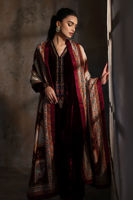 Pakistani Cherry Purple Hand-Worked Velvet Salwar Kameez (3-Piece) - Image 3