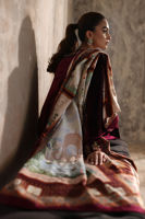 Pakistani Cherry Purple Hand-Worked Velvet Salwar Kameez (3-Piece) - Image 7