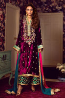 Plum Zardozi Velvet Salwar Kameez (3-Piece) - Image 2