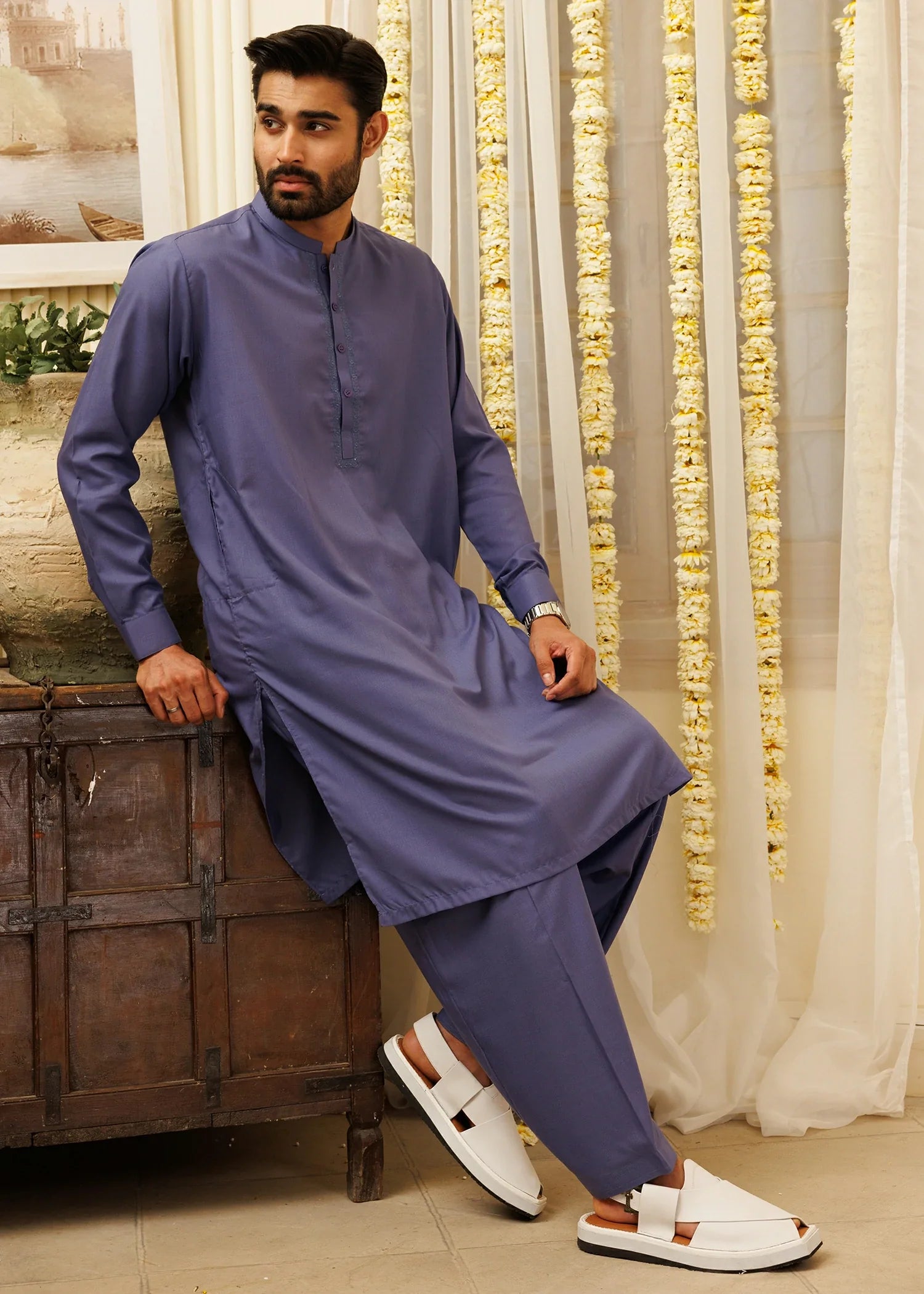 Purple Wash & Wear Shalwar Kameez (2-Piece) - Image 4