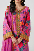 Purple Embroidered Chiffon Sharara Set (3-Piece) - Image 6