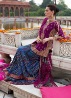 Pakistani Aubergine Hand-Embellished Silk Sharara (3-Piece) - Image 5