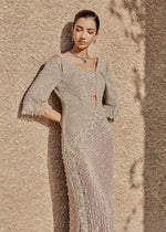 Lilac Embellished Raw Silk Skirt and Jacket (3-Piece) - Image 5