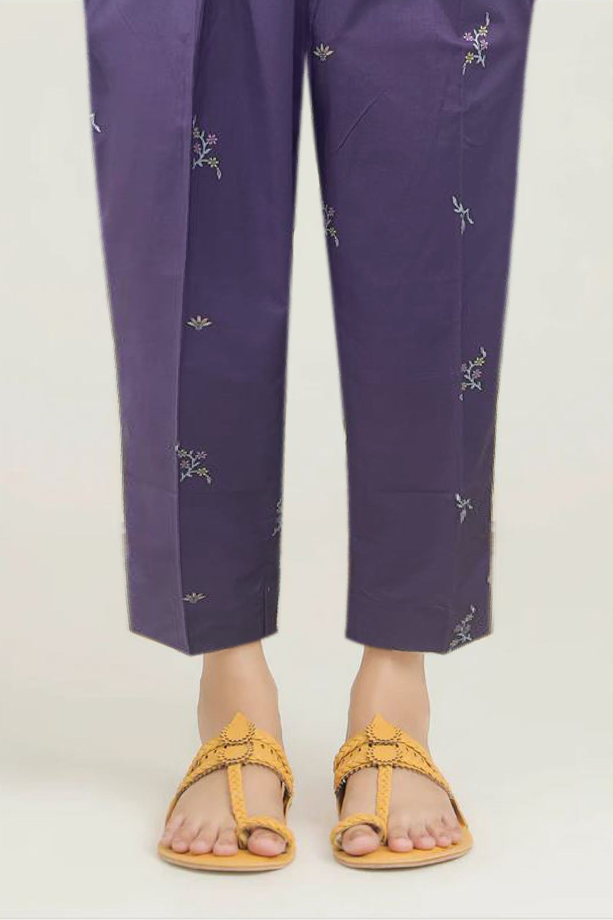Pakistani Purple Digital Printed Cotton Trouser (1-Pc) - Image 1