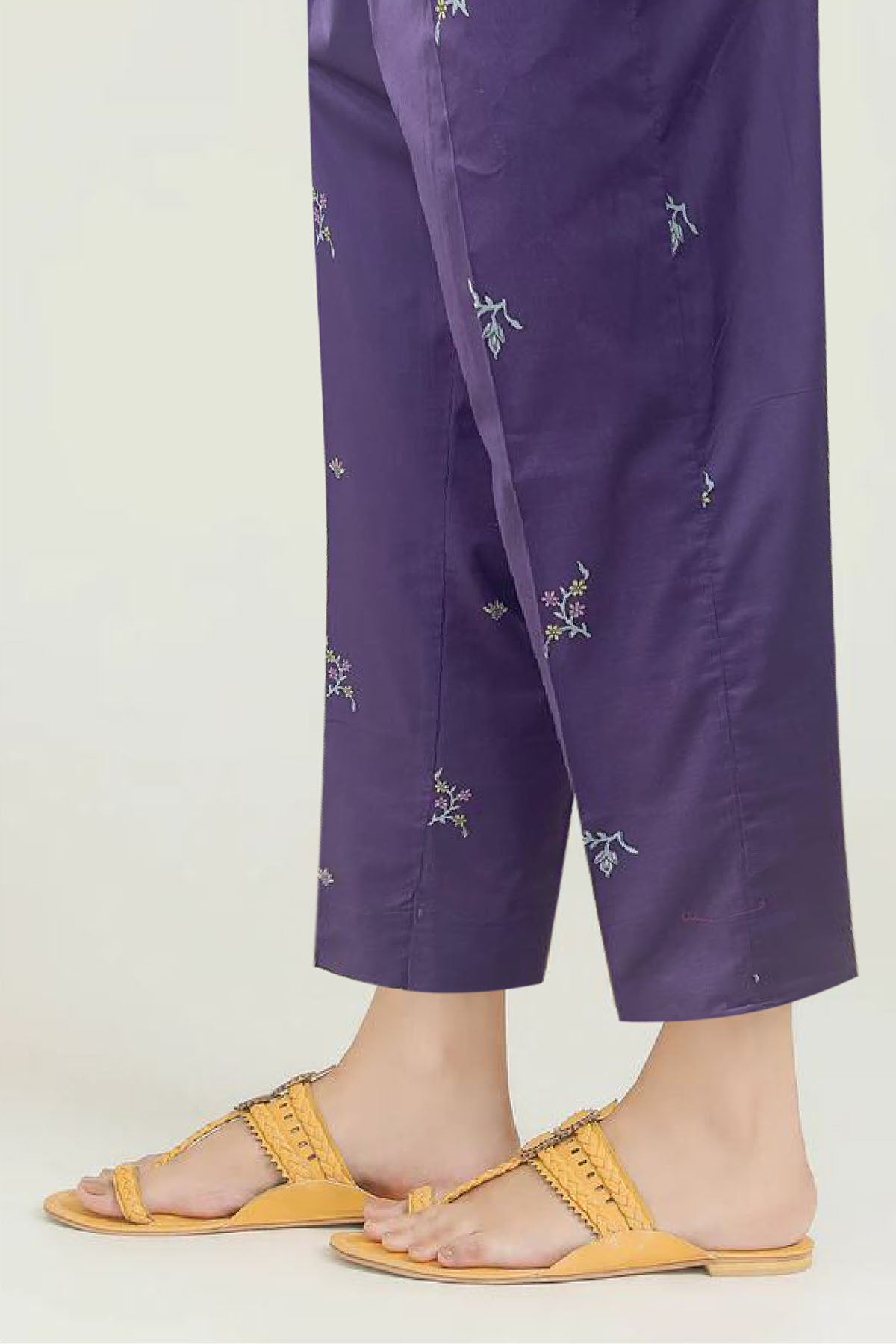 Pakistani Purple Digital Printed Cotton Trouser (1-Pc) - Image 2