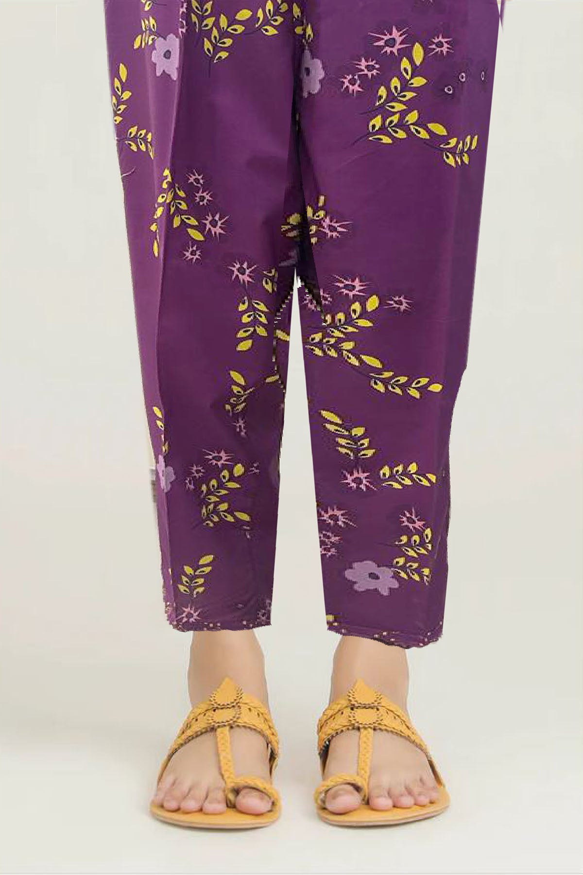 Purple Digital Printed Cotton Trouser (1-Pc) - Image 1