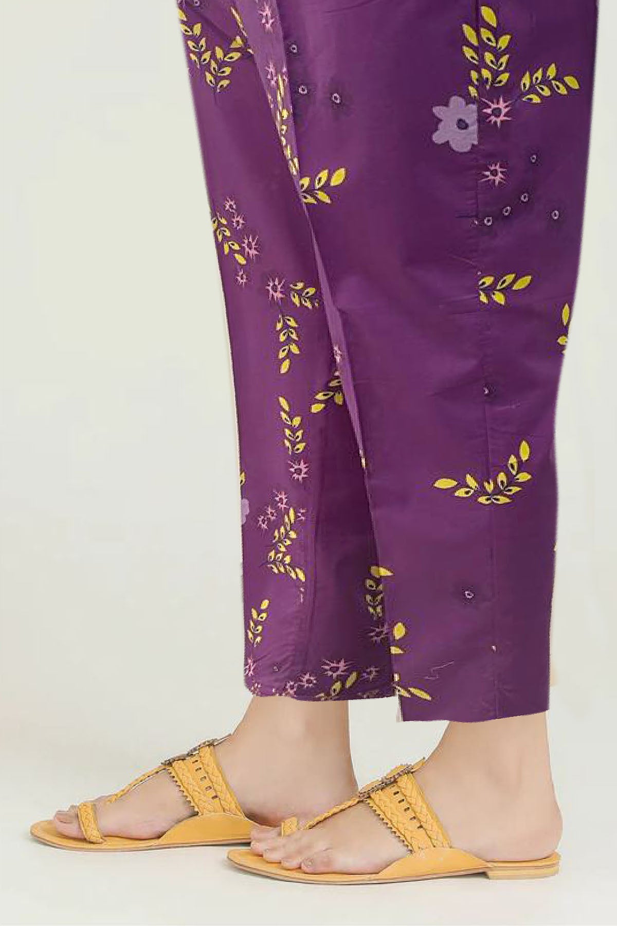 Purple Digital Printed Cotton Trouser (1-Pc) - Image 2