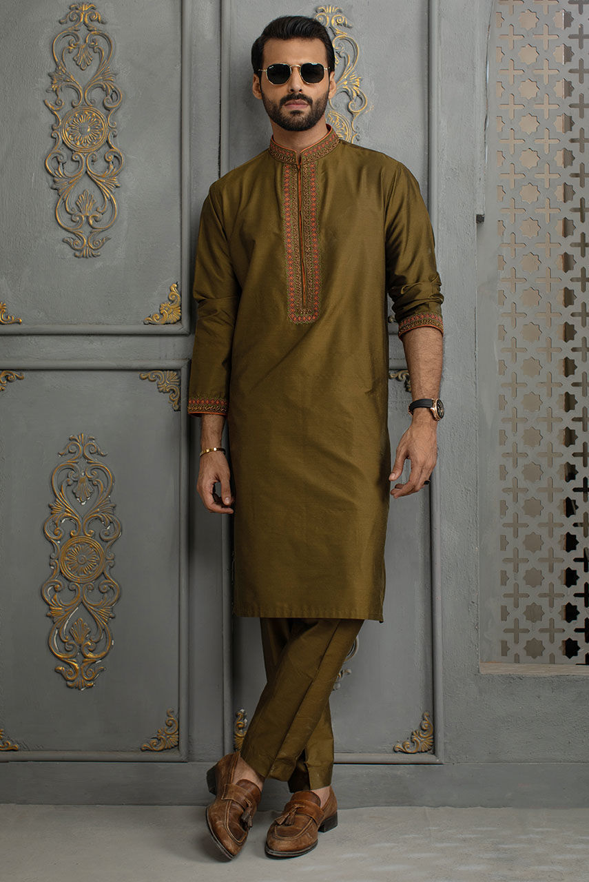 Purple Digital Print Raw Silk Waistcoat (3-Piece) - Image 4