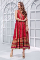 Salsa Red Embroidered Organza Angarkha (3-Piece) - Image 4