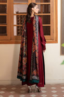 Pakistani Red Sheesha Silk Angrakha Dress (3-Piece) - Image 8
