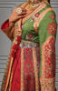 Pakistani Red & Green Embroidered Silk Angarkha (2-Piece) - Image 7