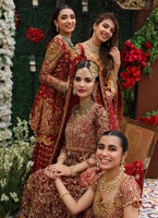 Deep Crimson Zardozi Cotton Net Bridal Gharara (3-Piece) - Image 4