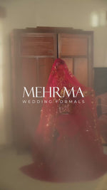 Pakistani Red Embroidered Korean Raw Silk Farshi Gharara (3-Piece) - Image 8