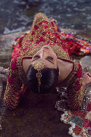 Crimson Kaamdani Silk Gharara Set (3-Piece) - Image 6