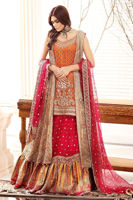Rust and Gold Kora Dabka Silk Gharara (3-Piece) - Image 2