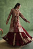 Pakistani Regal Red Embroidered Silk & Net Gharara (3-Piece) - Image 6