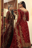 Cherry Red Embellished Silk Bridal Gharara (3-Piece) - Image 4