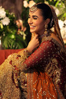 Pakistani Red Zardozi Velvet Gharara Set (3-Piece) - Image 10