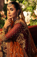 Pakistani Red Zardozi Velvet Gharara Set (3-Piece) - Image 11