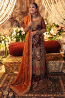Pakistani Red Zardozi Velvet Gharara Set (3-Piece) - Image 2
