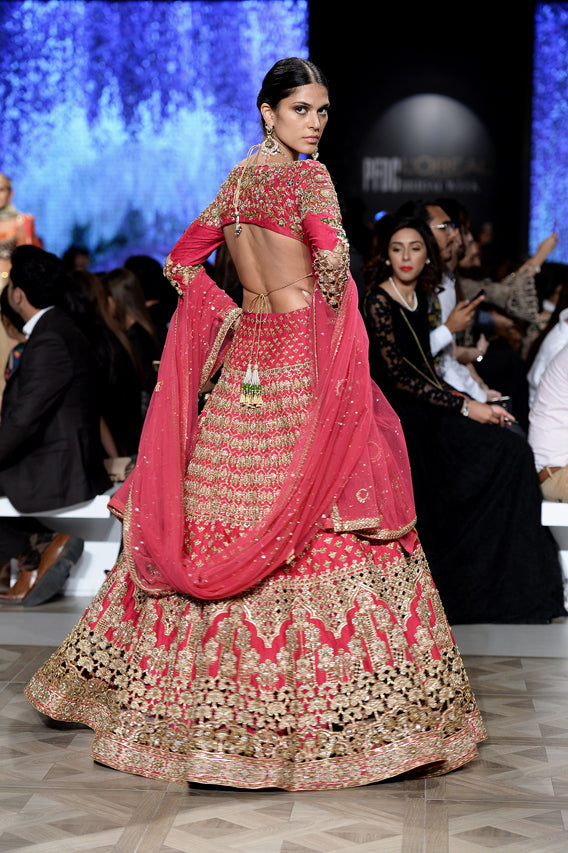 Vermillion Zardozi Jamawar Bridal Gown (2-Piece) - Image 7