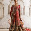 Crimson Zardozi Embroidered Silk Blend Bridal Gown (2-Piece) - Image 2