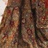 Crimson Zardozi Embroidered Silk Blend Bridal Gown (2-Piece) - Image 6