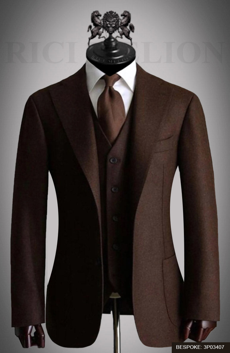 Deep Carmine Wool-Silk Three-Piece Suit (Groom Valima) - Image 1