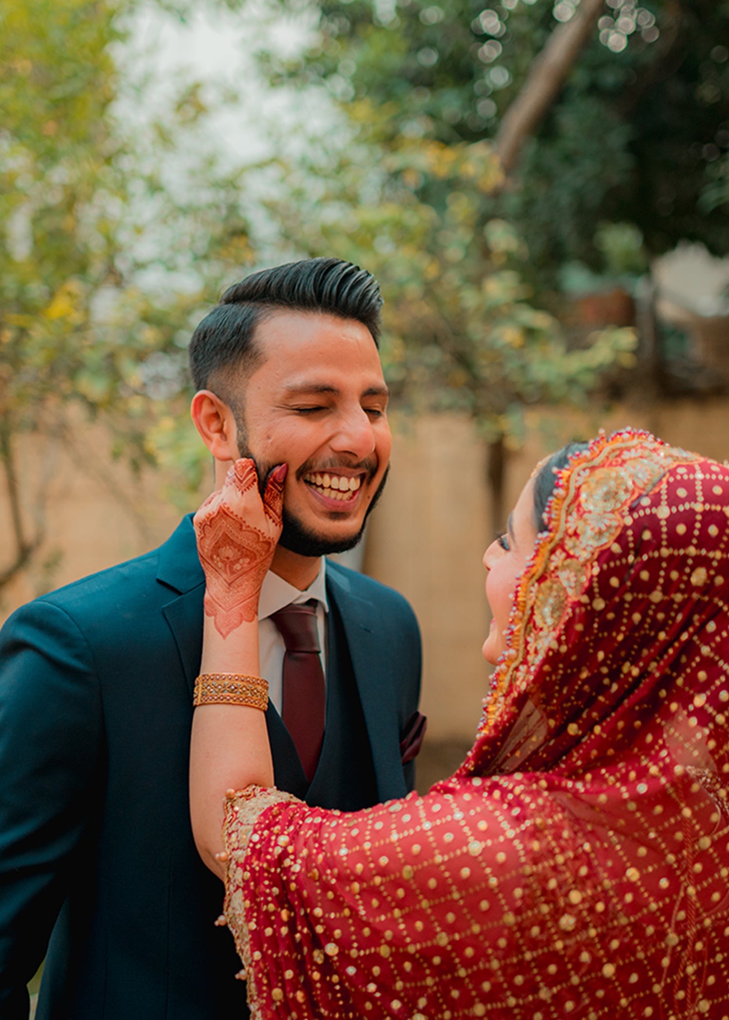 Deep Red Zardozi Brocade Bridal Lehenga (3-Piece) - Image 3