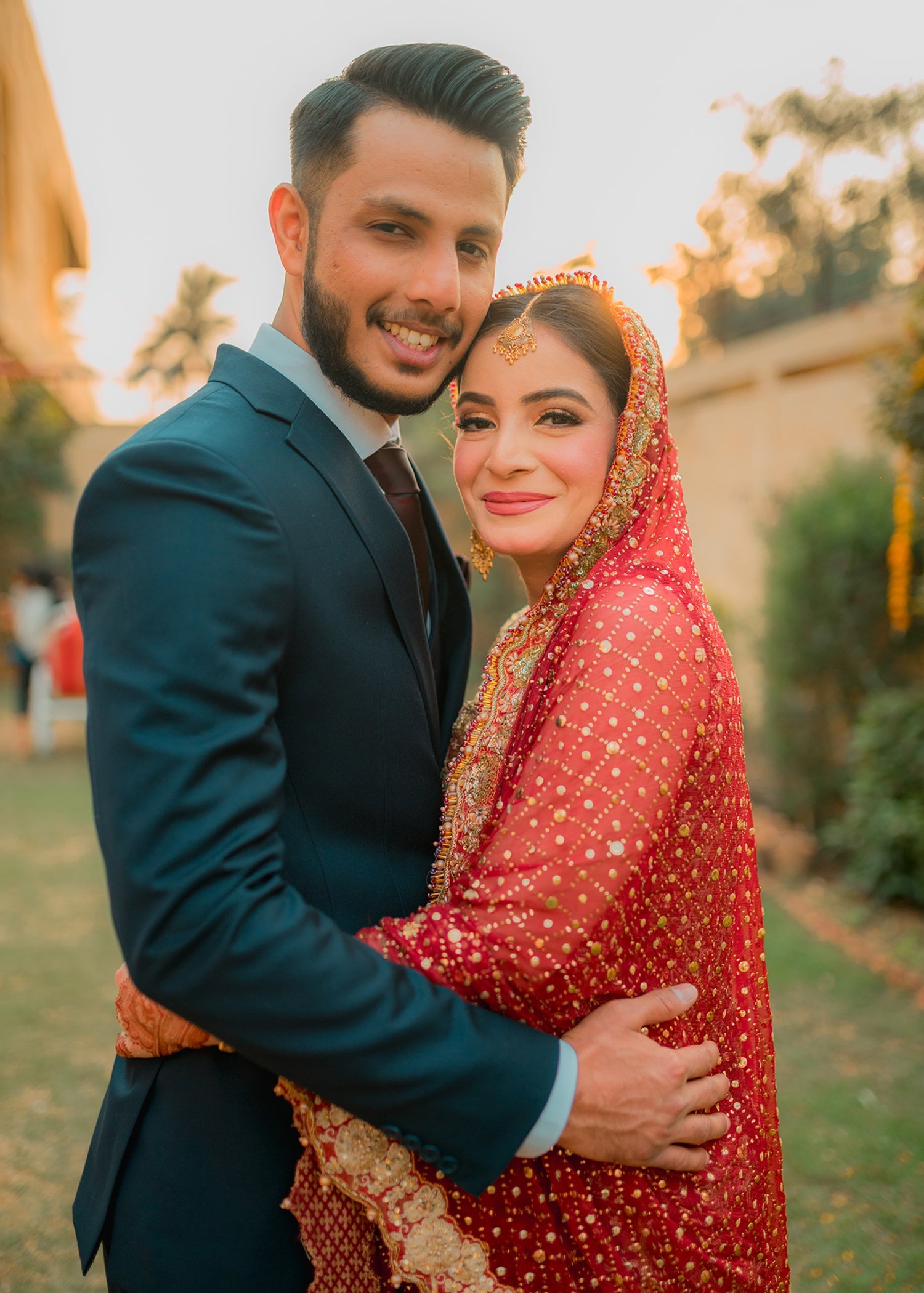 Deep Red Zardozi Brocade Bridal Lehenga (3-Piece) - Image 9