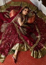 Wine Red Embellished Chanderi Silk Lehenga (3-Piece) - Image 6