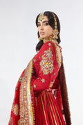 Pakistani Scarlet Zardozi Chiffon Lehenga Choli (3-Piece) - Image 4